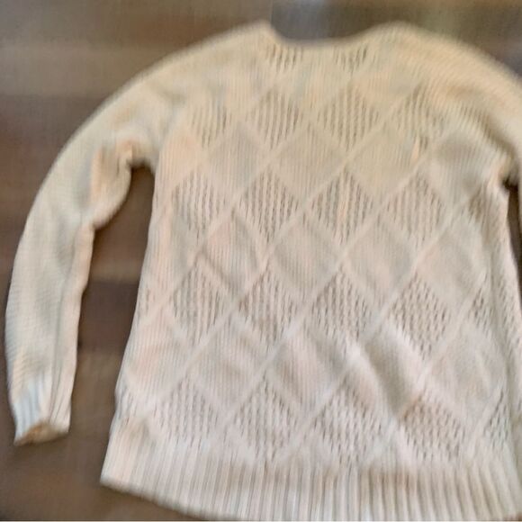 American Eagle Outfitters Crème Crew Neck Knitted Pullover Sweater Size Large - Picture 9 of 13
